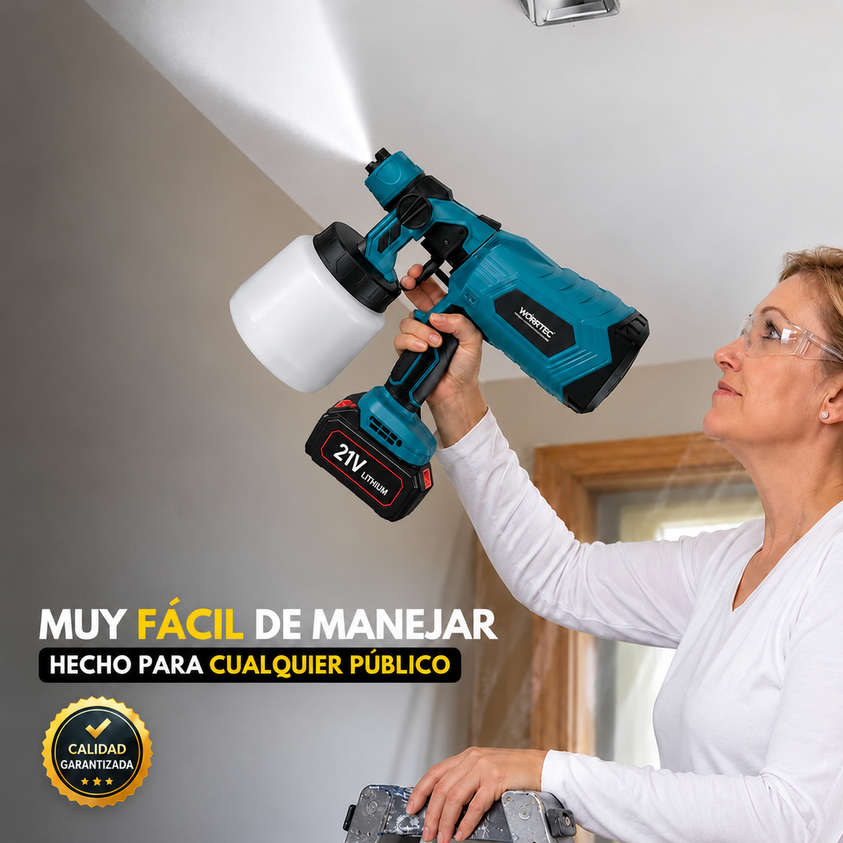 SprayMaster PRO™  Pistola de Pintura Eléctrica Inalámbrica 21V | 2 Baterías Incluidas